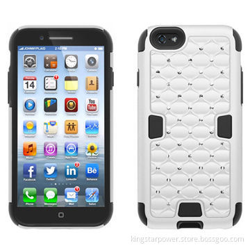 Crystal Diamond Hybrid Phone Case for iPhone 6 & iPhone 6 Plus, Rhinestone Studded, PC+SiliconeNew